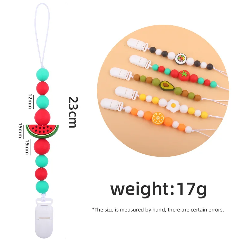Factory Price BPA Free Baby Silicone Pacifier Chain Clip Baby Teething Toy Silicone Pacifier Holder Dummy Silicone Teether Clip