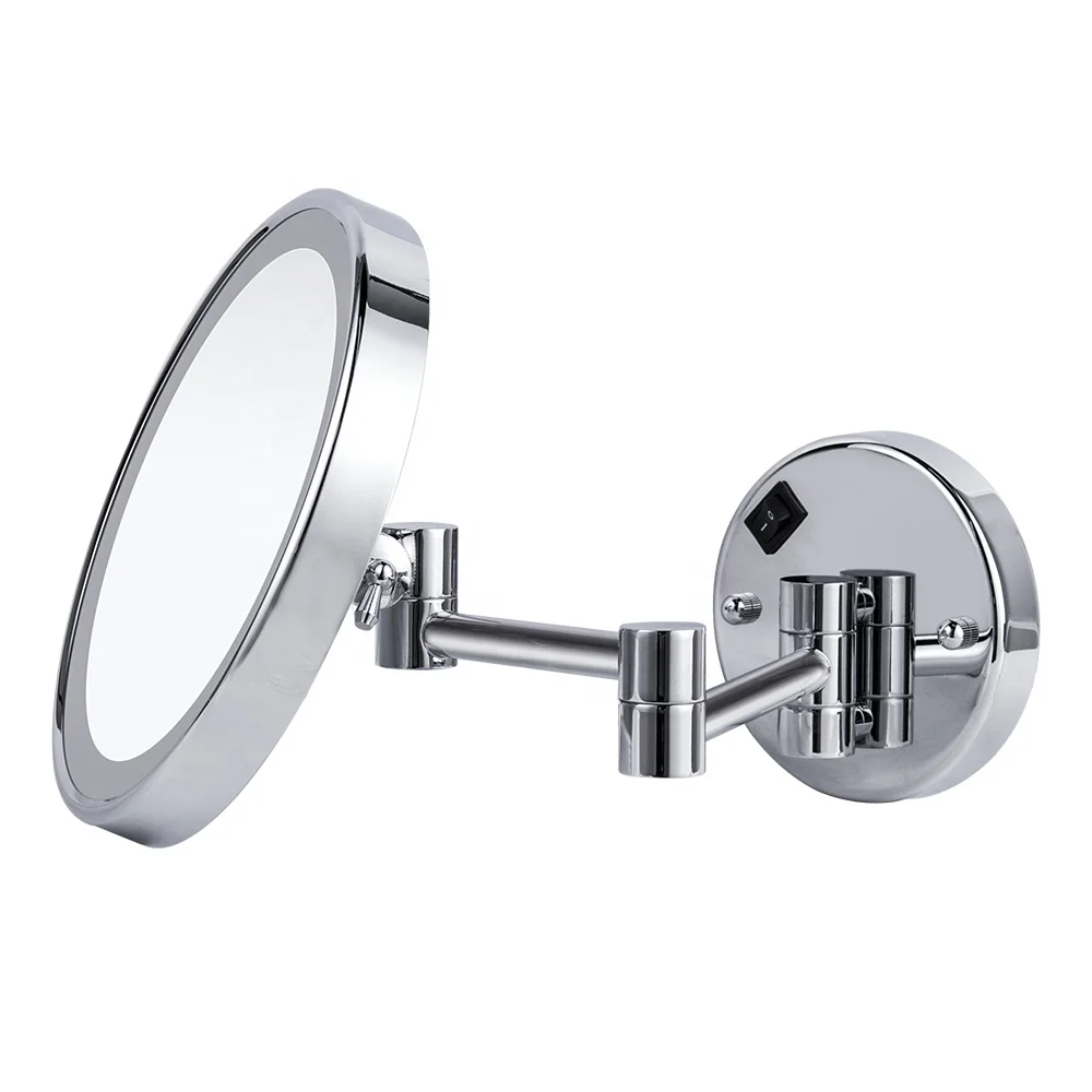 New High Quality Hotel Bathroom illuminated wall mounted washroom magnifying round led lighting mirror with lights