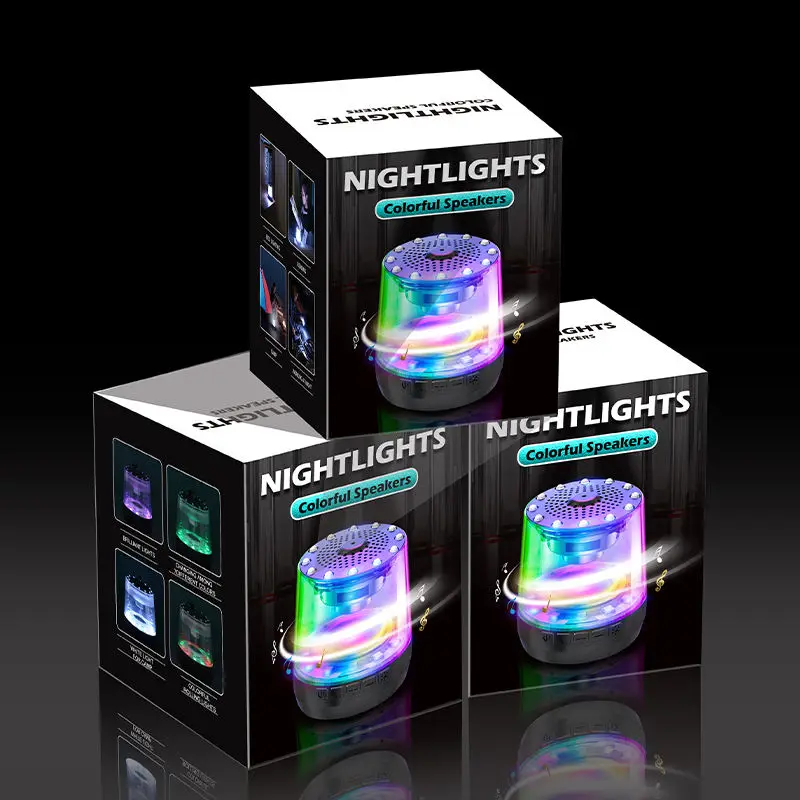 Speaker bt 5.0 audio sound atmosphere light cool led bass music sound equipment/amplifiers/speaker with colorful party lights