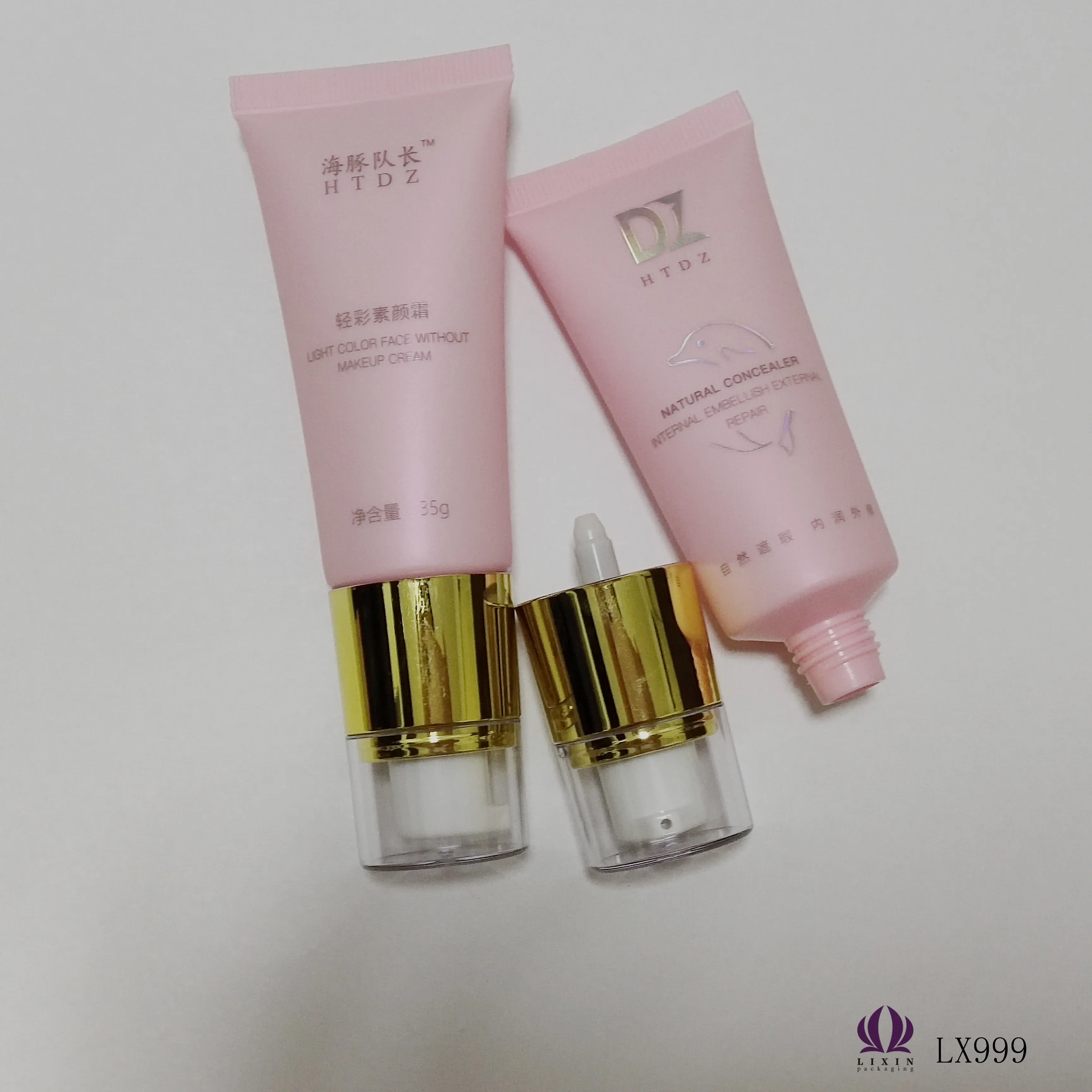 Soft Fibrous Brush Cosmetic Tube With Brush Applicator, Face Clear Plastic Tube Packaging