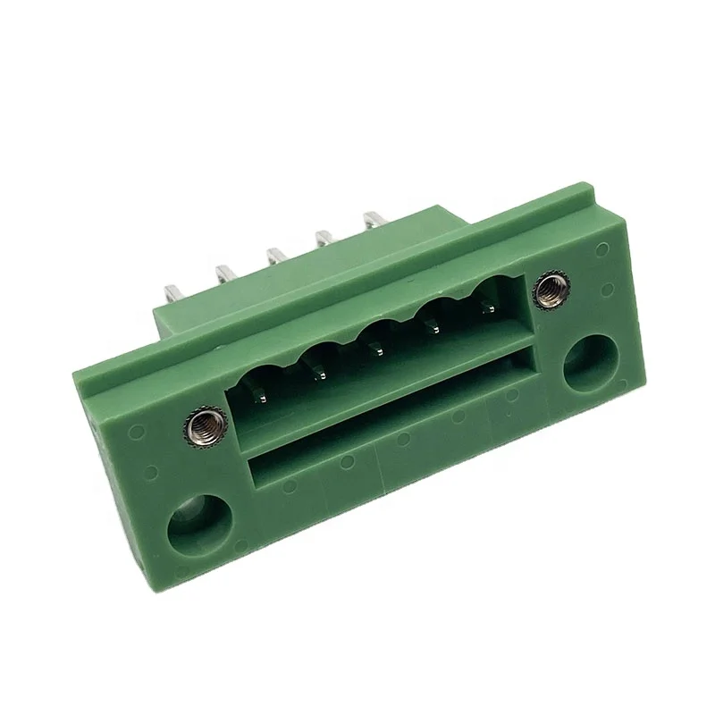 5.0/5.08mm pitch HQ2EDGWB through wire din mounted brass pluggable terminal block