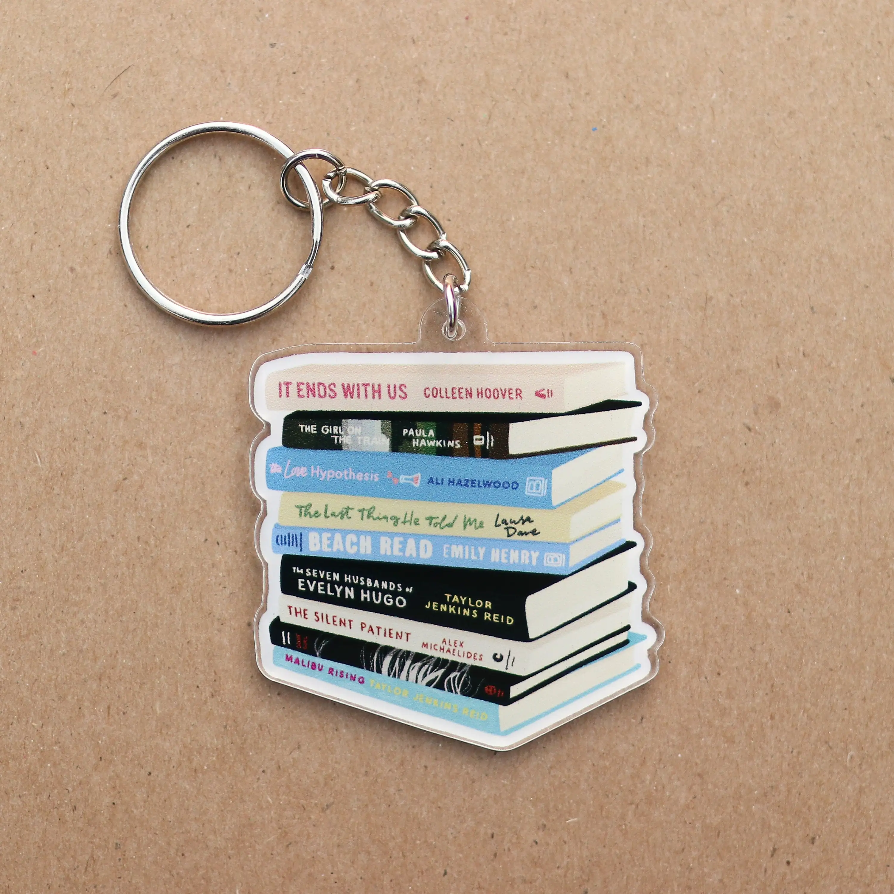 Book-stack Accessories Cute book lover Gift reader books booktok author inspired keychain Acrylic Keychains Keyrings