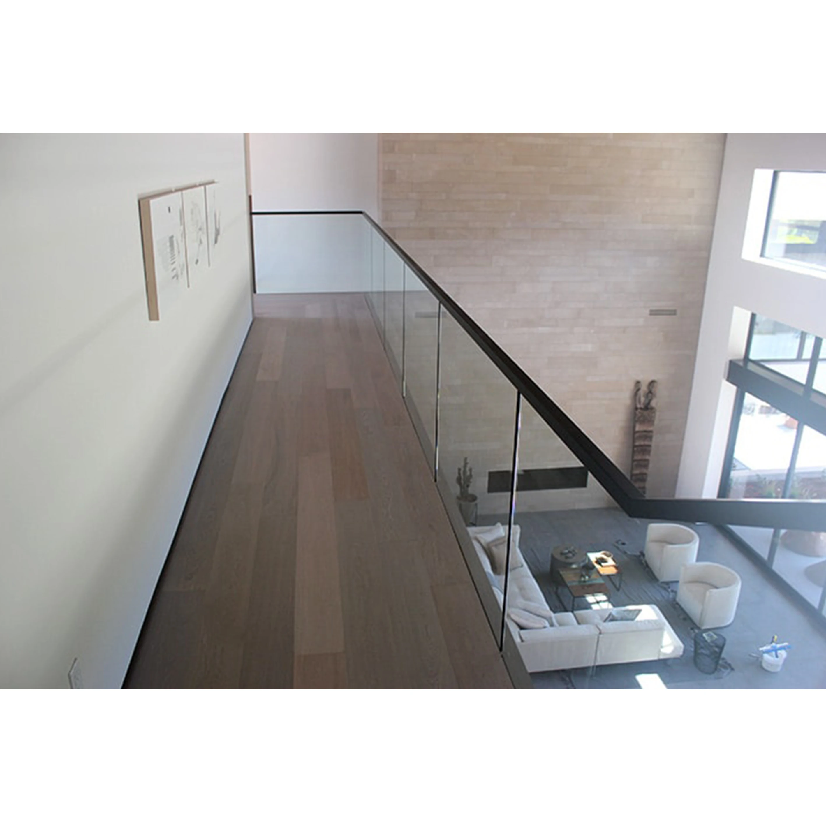 Aluminum balcony 12mm glass railing base shoe frameless glass balustrade handrail indoor staircase u channel glass railing