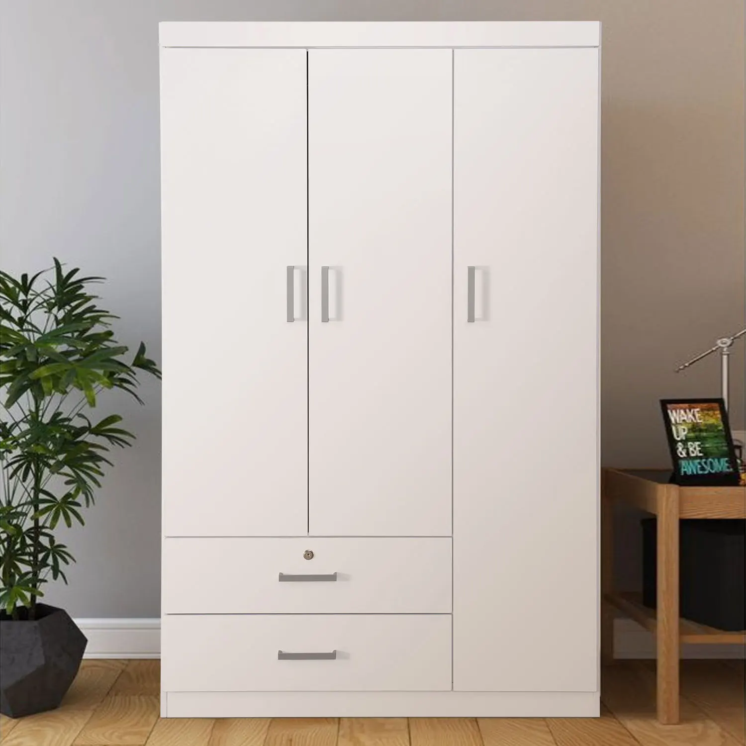 Large mirror sliding door large capacity bedroom wardrobe and Gloss GREY Large Wardrobe - 5 Door & Mirrors + 2 x Grey Bedsides