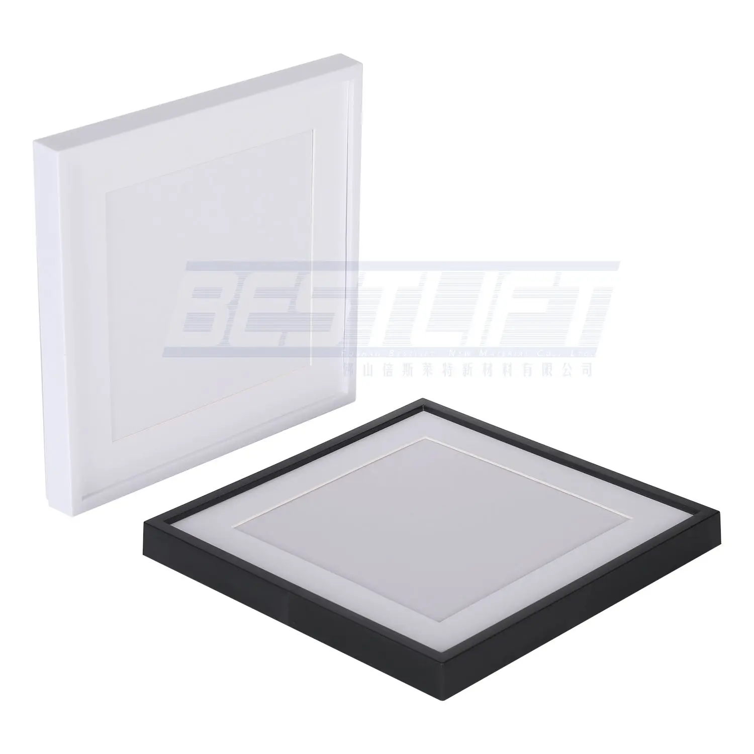 100pcs Pack 20x20cm Reusable Adhesive Frame Multi-Photo Wall Display with with Plexiglass and Passe-partout