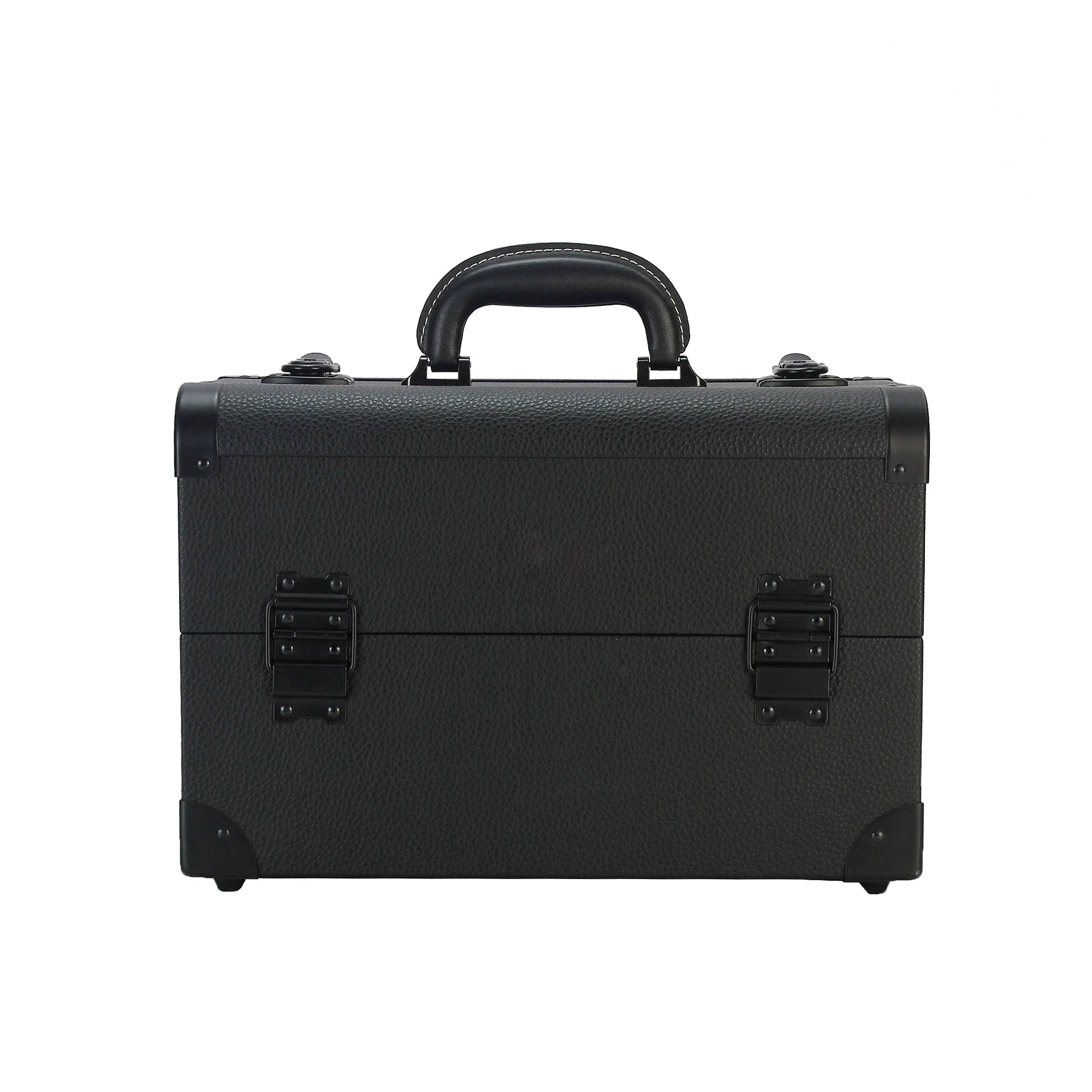 
PVC beauty case Carrying Cosmetics Box Vanity Black Makeup Professional Case For Girls 