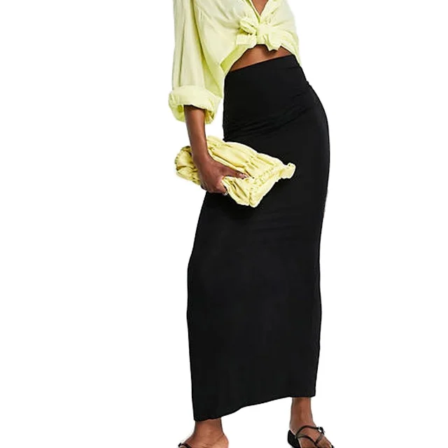 
Summer Bodycon Tall Maxi Pencil Skirt In Black For Women 