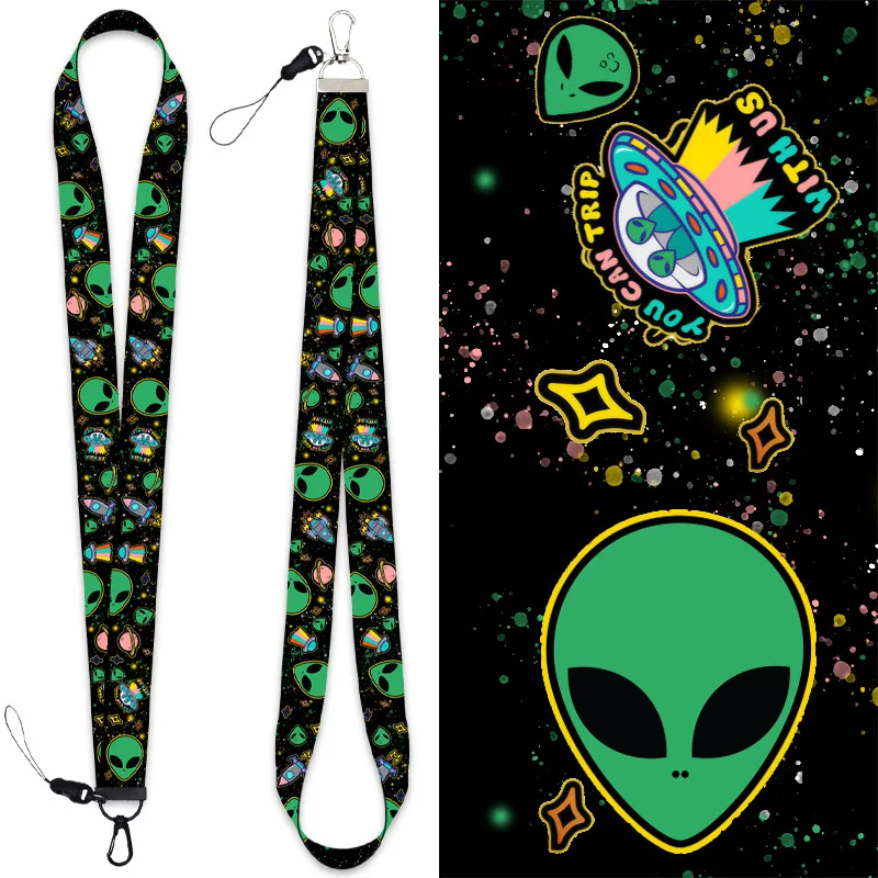 Alien Lanyard Neck Strap for key ID Card Cellphone Straps Badge Holder DIY Hanging Rope Neckband Accessories