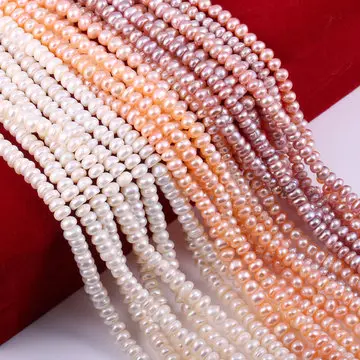 Wholesale Pearls loose Beads White Pink Purple Natural Freshwater Pearls loose beads For Necklaces Making Jewelry Findings