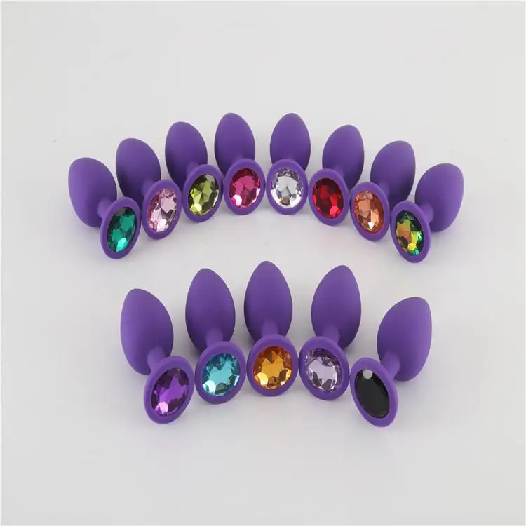 Wholesale Silicone Jeweled Butt Plug Weighted Anal Jewel Trainer Sets Enhance Sex Orgasm dildo anal plug toy