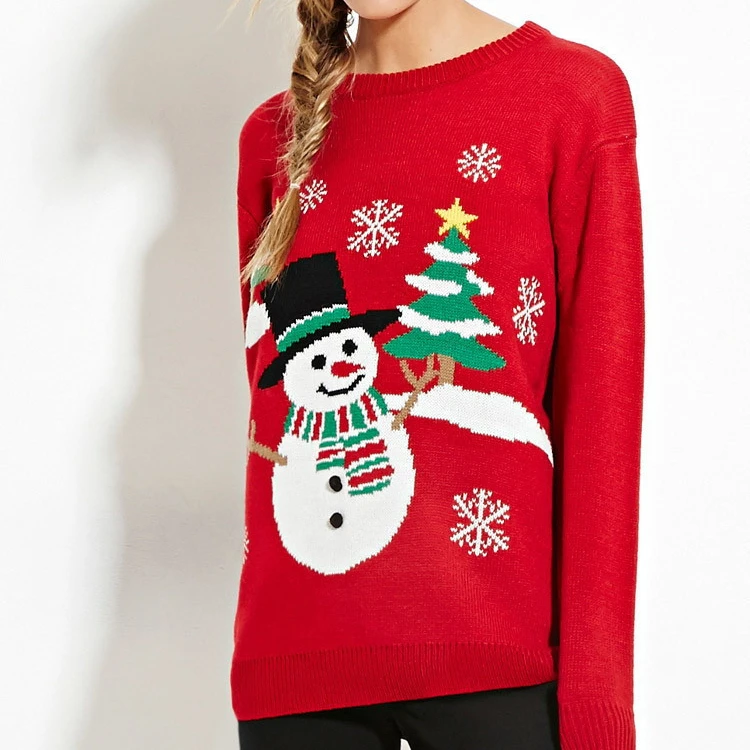 
Ever Fashion Christmas Sweater Long Sleeve Pullover Sweater Hot Sales Winter Sweater Top 2021 
