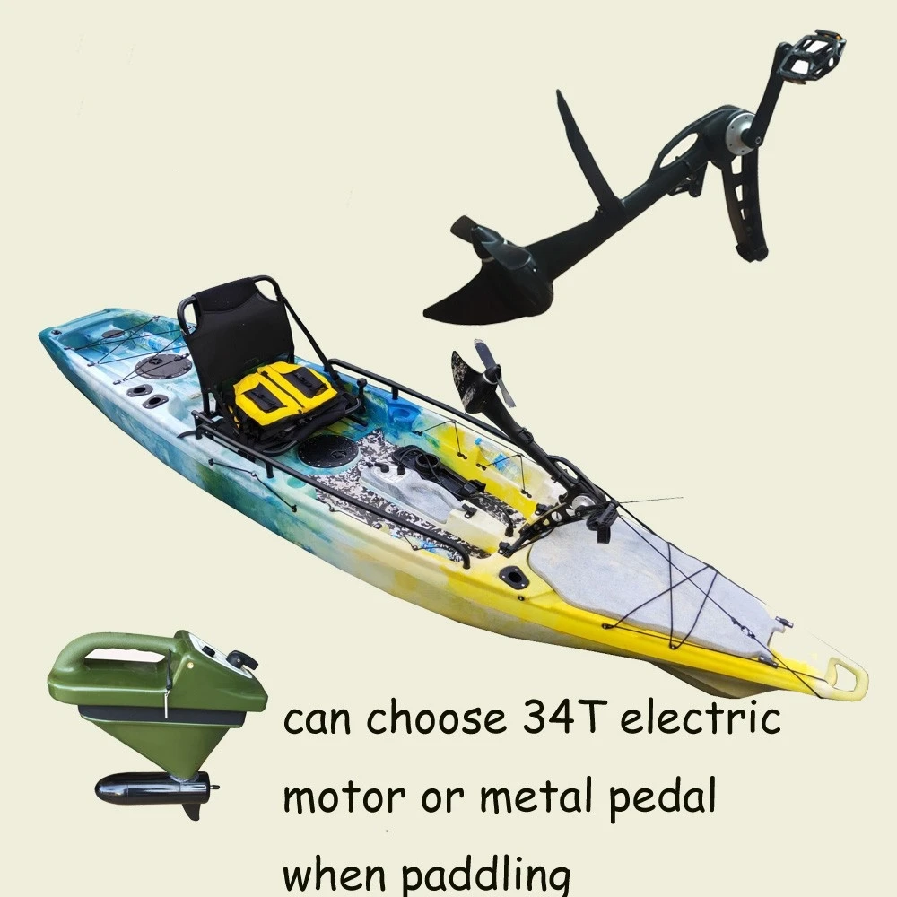 TOPRIGHT KA102 13FT Single Fisher Kayak With Pedal Drive System Fishing Kayak Sit On Top Fishing Touring Kayak