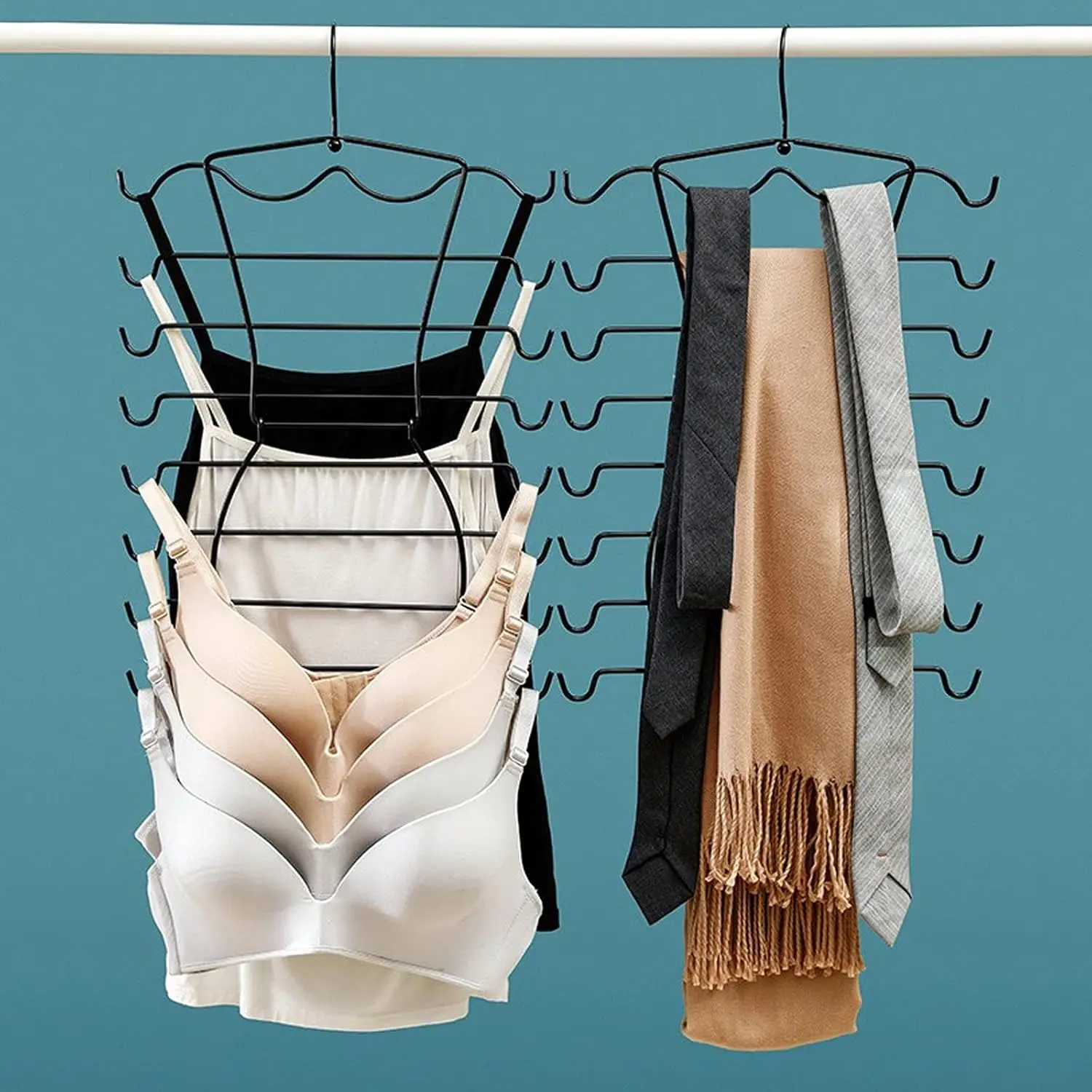 Coat Racks Metal Folding Coat Racks 17 Inch Bra Saving Space Organizer Suitable for Swimwear, Hanging Belts, Scarf
