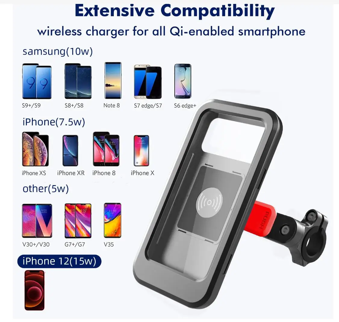 Waterproof 360 degree rotation motorcycle mount bike mobile phone holder with Wireless USB charger