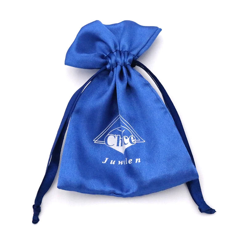 Low moq Good price High quality Custom satin pouch with logo jewelry, satin jewelry bag