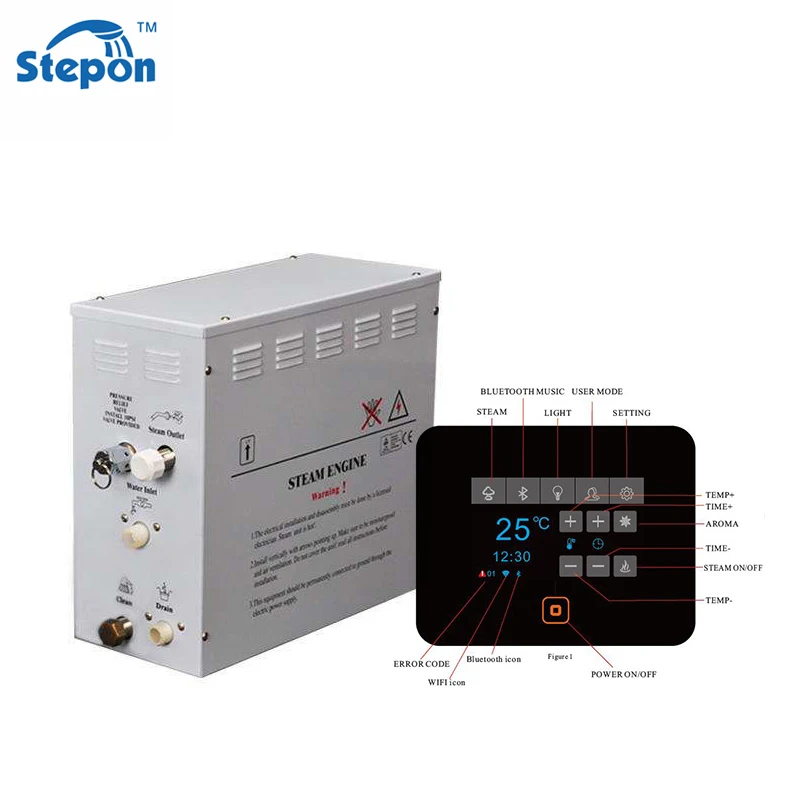 Stepon APP control WiFi steam generator for sauna bath steam generator digital control panel steam bath generator for sauna