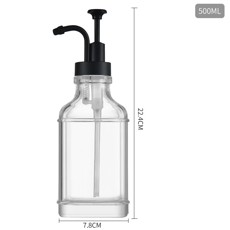 500ML Coffee Syrup Dispenser for Coffee Bar Coffee Pump Dispenser Glass Syrup Bottle Pumps with Labels