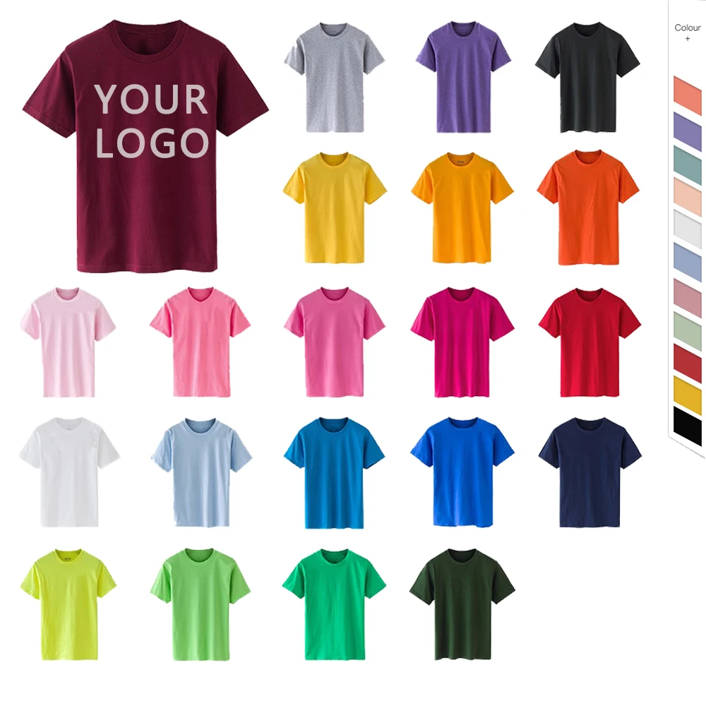 Wholesale Mens Blank camisas 100% cotton tshirt printing High Quality Plain Custom Logo Printed Black t shirts