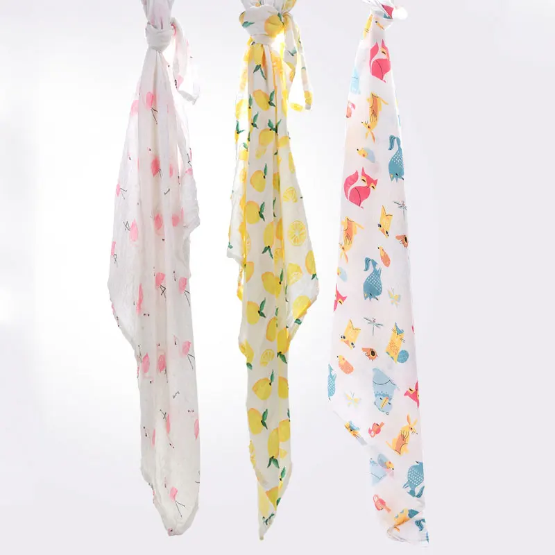 Summer square muslin cotton baby swaddle blanket