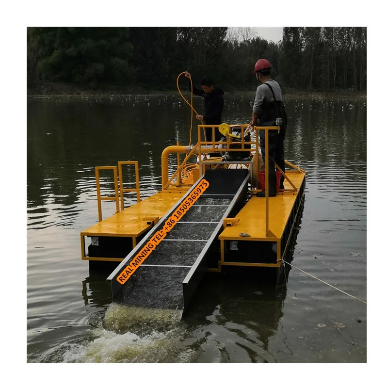 
Heavy 6 inch gold and diamond mining dredge under river mining equipment 