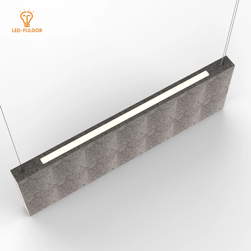 Linear design fireproof DALI dimmable led pendant office Absorber Acoustic Light Fixture
