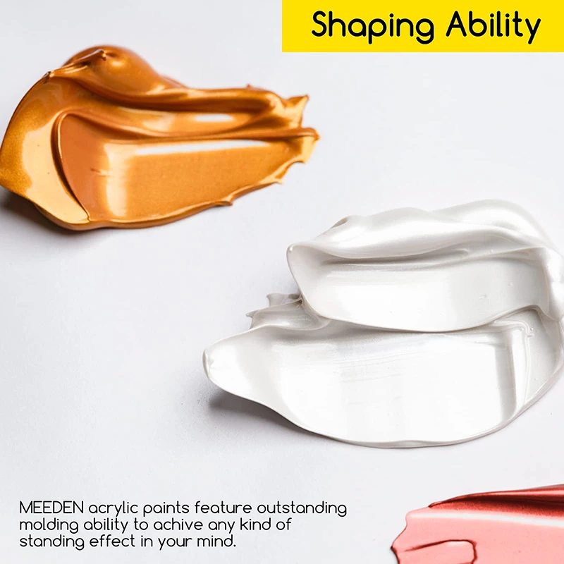 MEEDEN 6color 120 ml Metallic Rich Pigments Non-Toxic Art Craft Artist Acrylic Paint for Canvas Painting