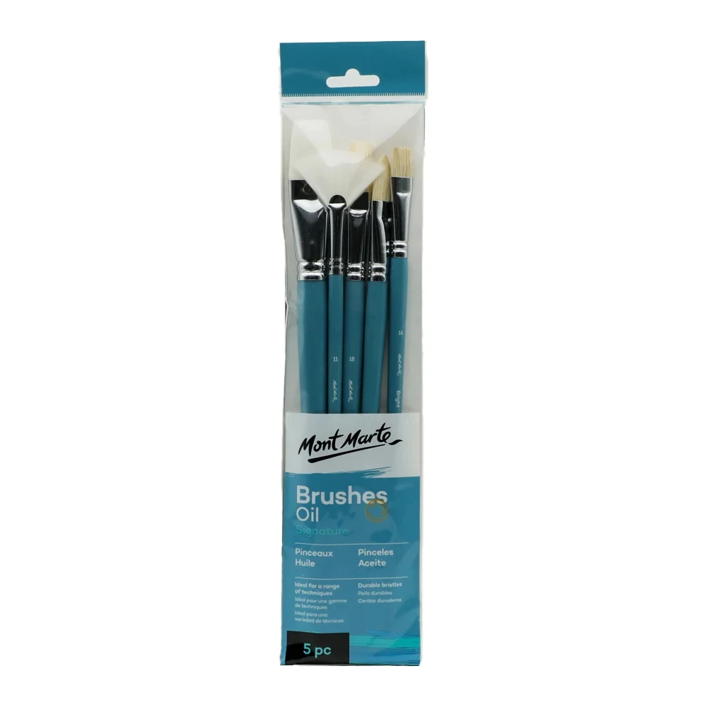 Mont Marte Gallery Series Brush Set Oils 5pc paint brush set