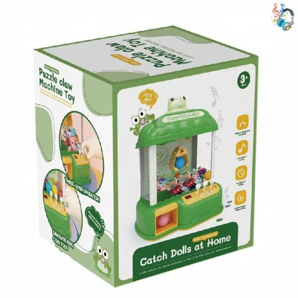 Mini Doll Catching Claw Machine Kit Toys Pretend Toys Cartoon Plush Frog Ball
