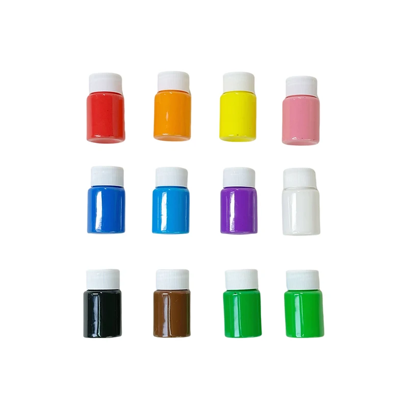 Non toxic 12 colors Washable Tempera Paint for canvas, walls and ornament painting