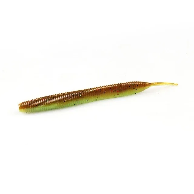 Needle-tailed straight Worm Lure 74mm 100mm Double Color Silicone Worm Bait Soft Fishing Lures