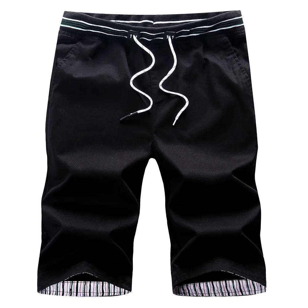 
Hot Sale Casual Beach Shorts Homme men Quality 100% cotton Bottoms Elastic Waist Fashion Brand Board shorts 