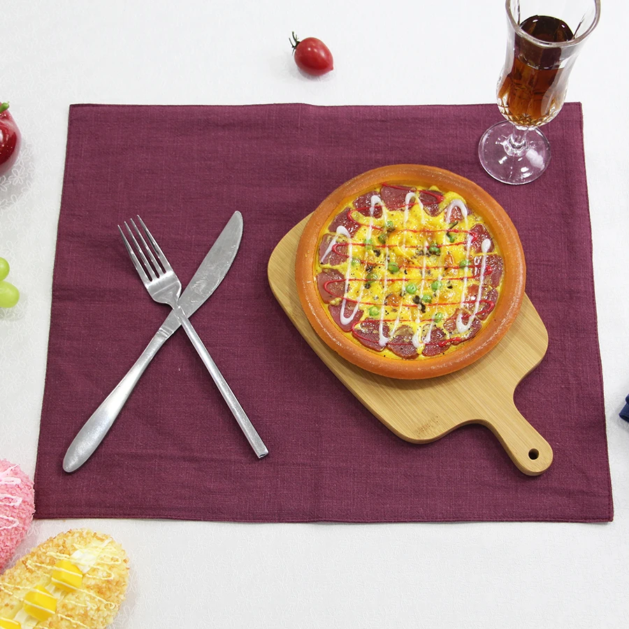 High quality high-grade solid color food placemat pure cotton thickened insulation  dining table placemats