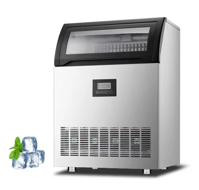 Barreled Water Automatic Ice Production Water Fall Commercial Ice Machine 40kg Flowing Supply-tap Water Cube Ice Maker