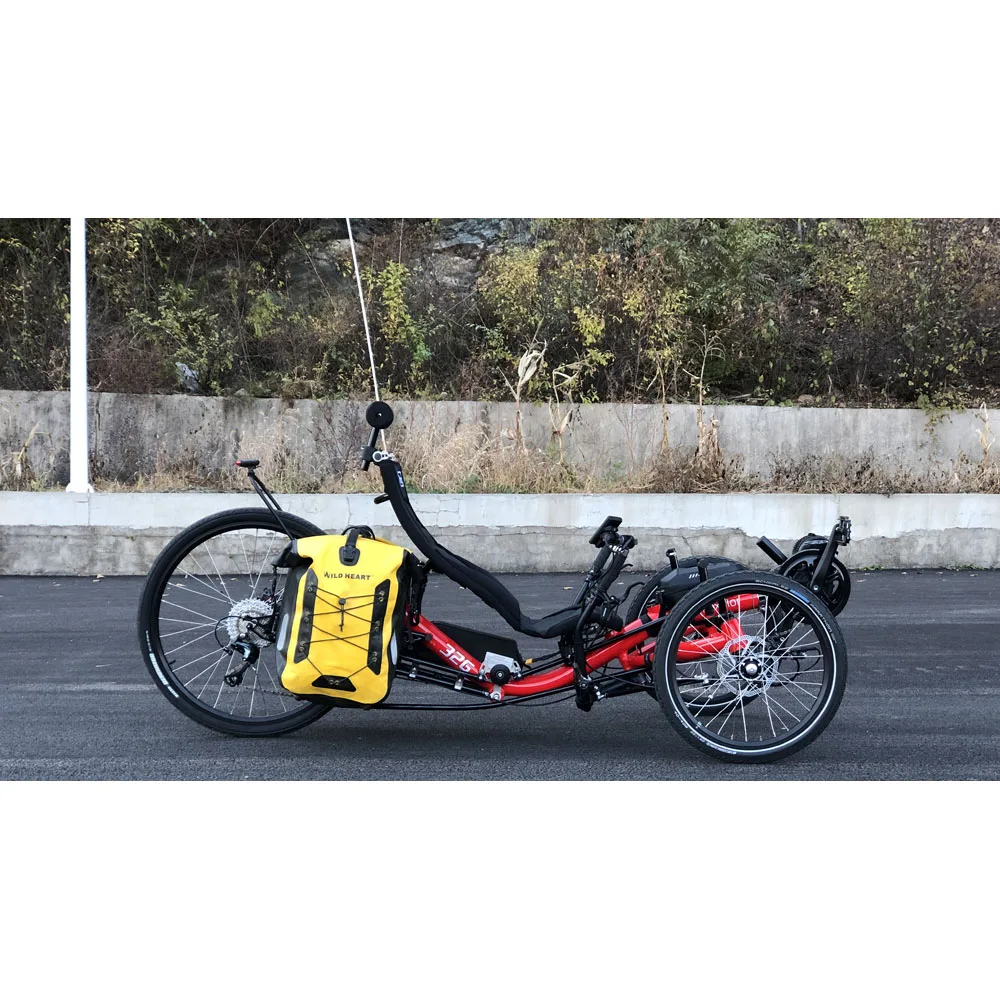 48v500W Mid Motor Large Torque Electric Touring Tadpole Recumbent Trike with Unique Suspension Seat