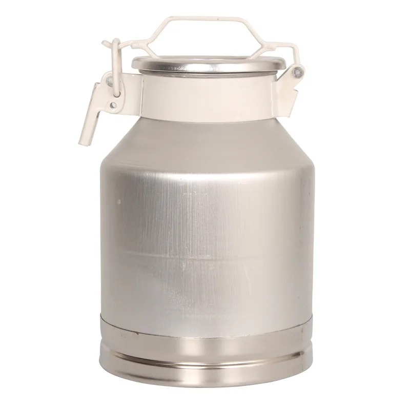 8L Fresh Milk Turnover Bucket Aluminum Alloy Sanitary Milk Storage Tank High-Sealed Barrel For Mill Supply