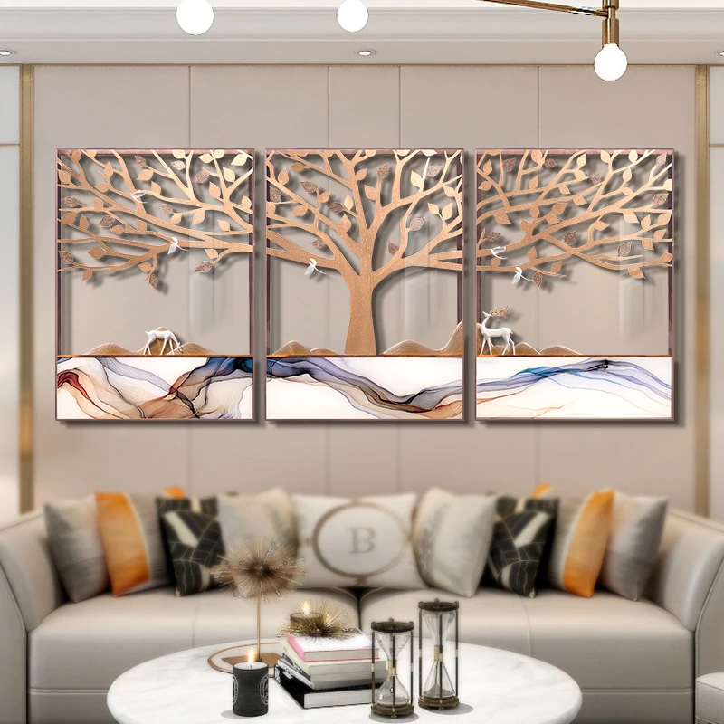 Creative Style Glass Abstract Resin Wall Art Landscape Home Decor 3D Wall Painting Products Art Decoration