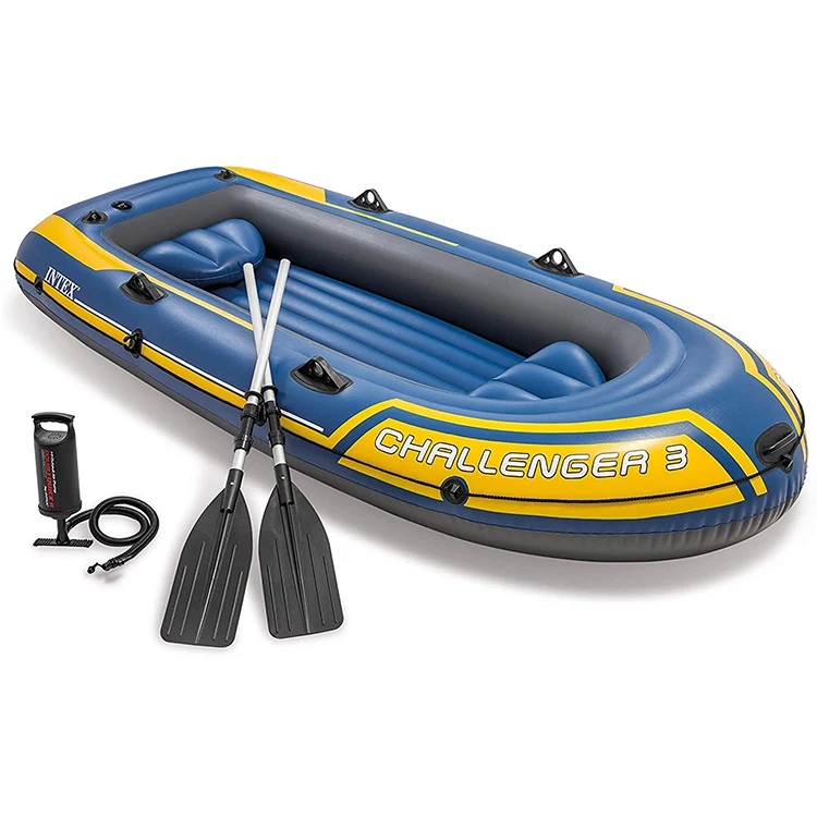 Original INTEX Challenger 3 Kayak Rowing Boat Inflatable 3 Person Plastic PVC Light weight Foldable Blow up boats