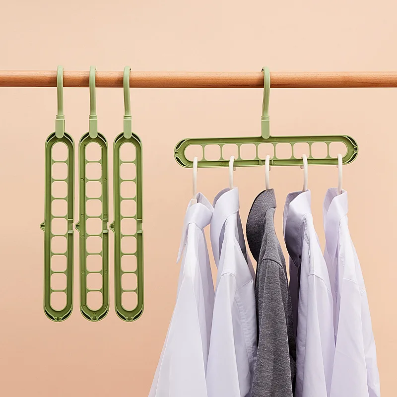 Colorful 9 Holes Multi-functional Plastic Magic Hanger Saving Space Master Household Rotating Wardrobe Storage Clothes Hangers