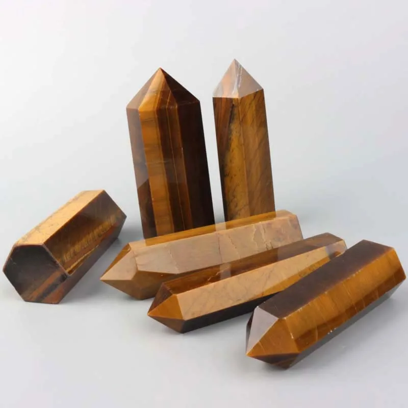 New Product High Quality Natural  Crystal point healing stone tiger eye Tower for decoration