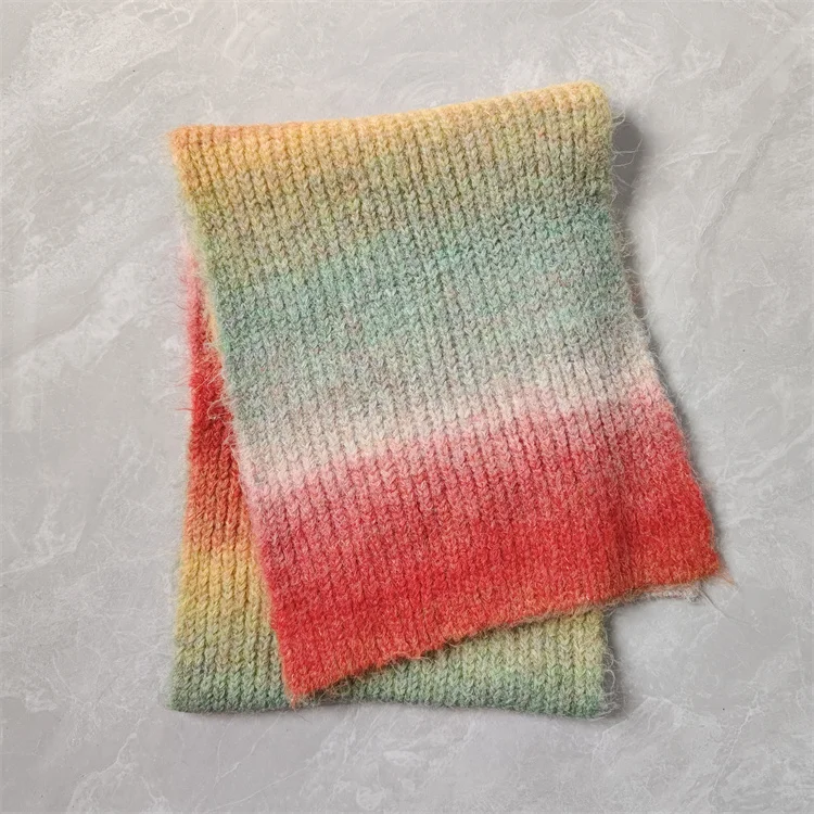 Wholesale Hot Custom Label Womens And Mens Cold Weather Wool Blended Recycled Fabric Knitted Scarf