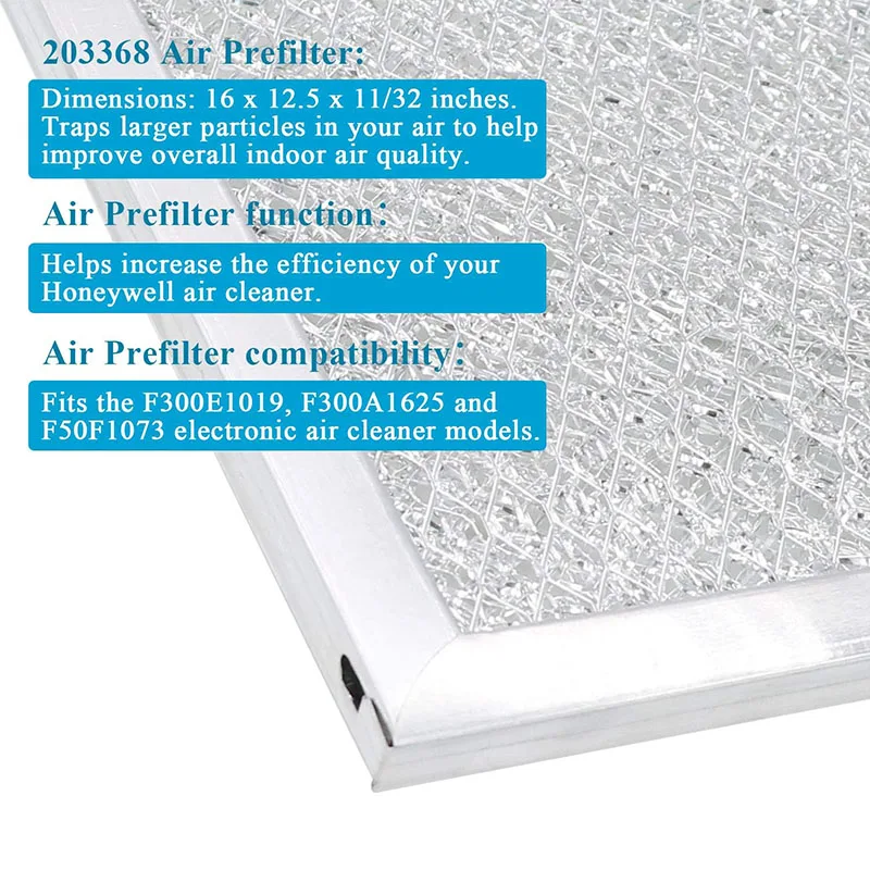Air Prefilter Replacement For Honeywell 203368 F50F F300 F300E1019 F300A1625 F50F1073 Air Pre-filter Replacement
