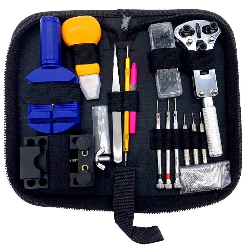 
watch strap connecting rod pin and watch case disassembly tool for 144 pcs watch repair tool kit 