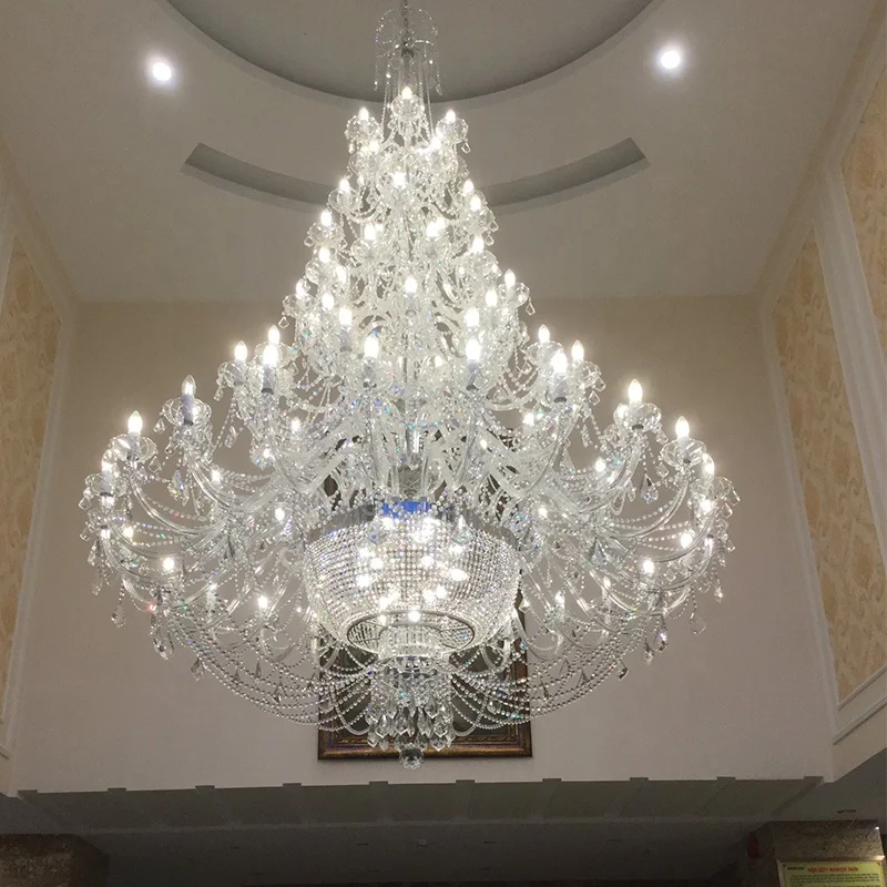 large candle k9 glass crystal chandelier foyer lighting hanging chandelier pendant for hotel
