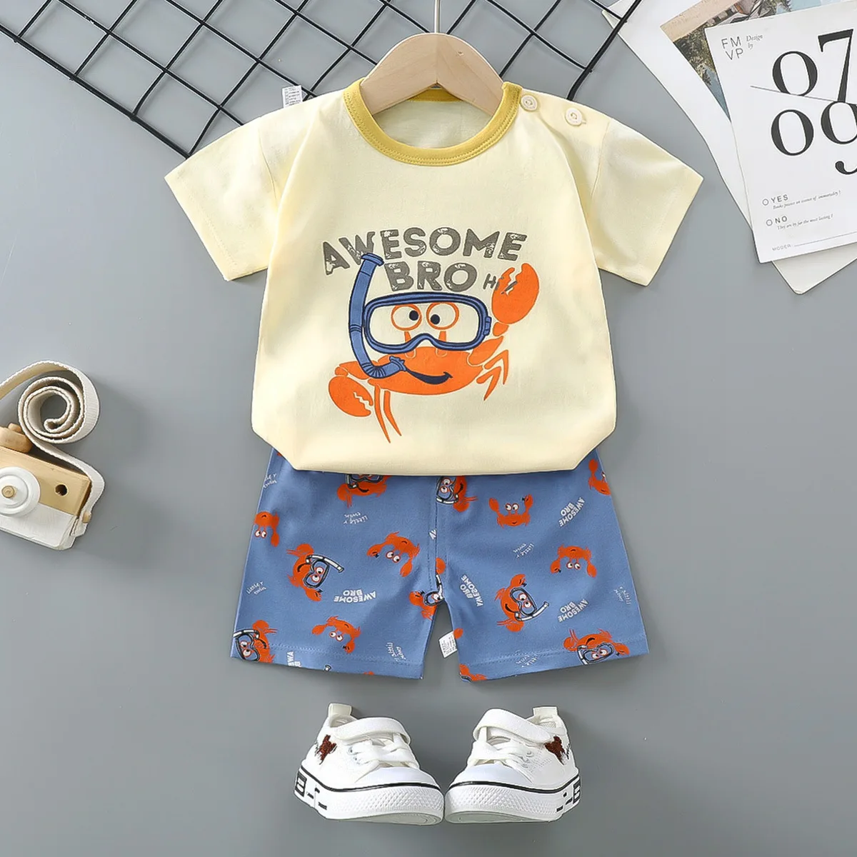 Summer 100% Cotton Kids Boys Clothes T-shirts Shorts 2pcs Baby boys Suit Kid Clothes Set Boys Clothes baby clothing