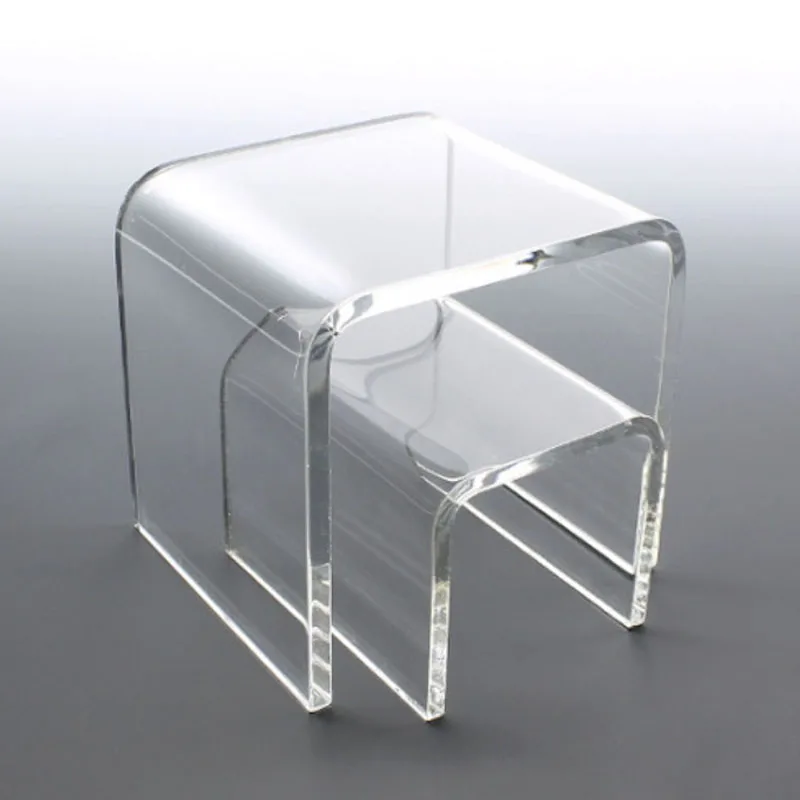 Hot Sell Clear U Shape Display Riser clear acrylic tabletop Stand Strong Acrylic shelf risers for toys bag shoe cosmetics