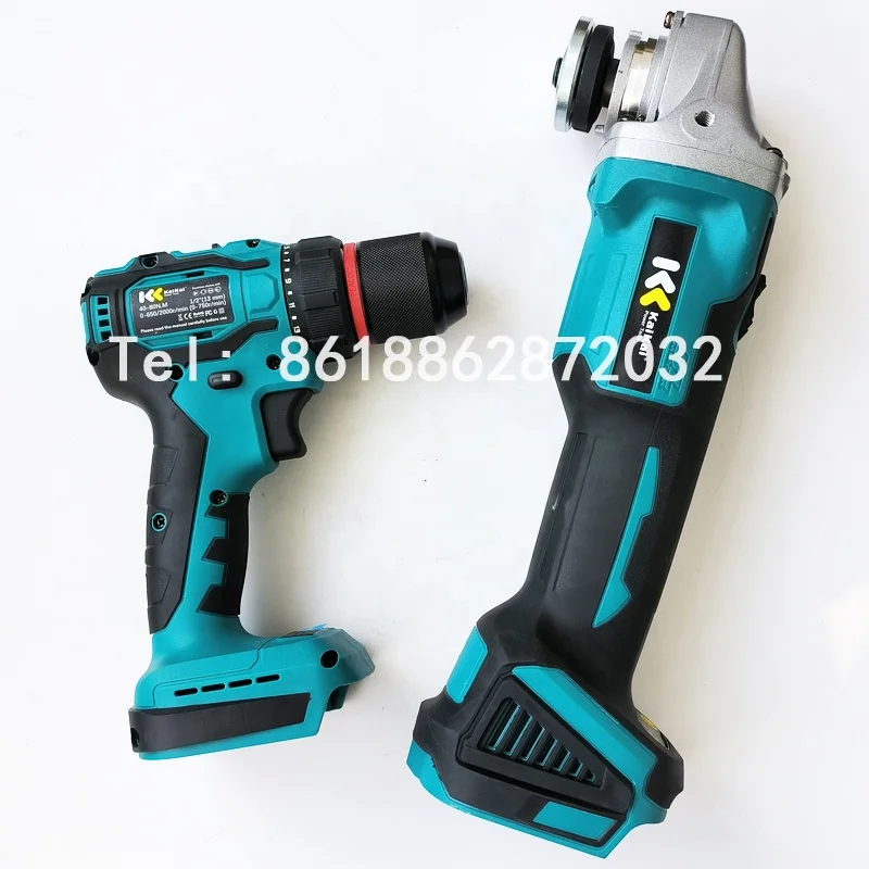Set of 2pcs Power Tools 21V Lithium Battery Brushless Electric Wrench Cordless 12VImpact Drill Screwdriver Combination Tool Set