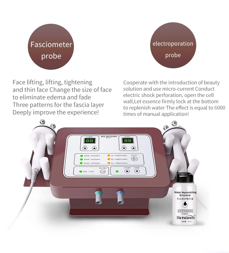 Professional Facial Lifting Beauty Salon Needleless Electroporation Cosmetology Apparatus