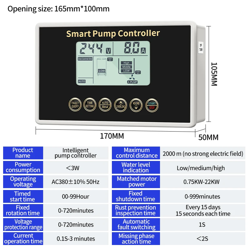 Automatic Pump Control Panel Box Board Water Pump Controller  for Level and Pressure Control