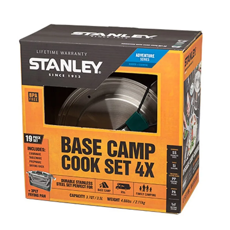  High quality 304 stainless steel cook utensil set adventure camp even-heat pro outdoor camping cookware stanley cooking tool