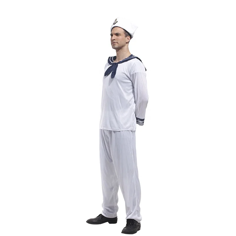 Men Sailor Costume Uniform Outfit Book Week Day Captain Fancy Dress
